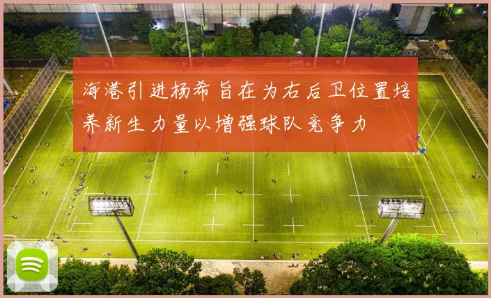 海港引进杨希旨在为右后卫位置培养新生力量以增强球队竞争力